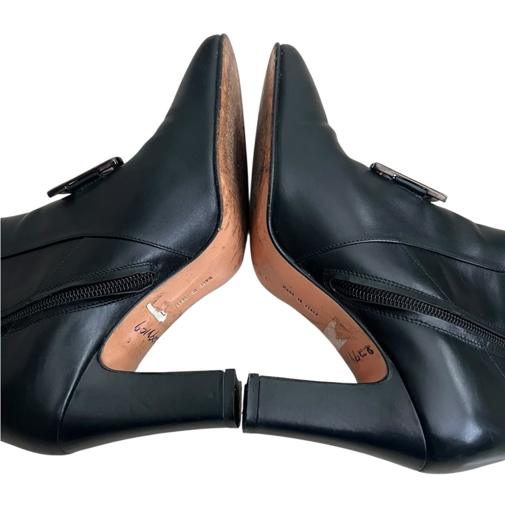 Salvatore Ferragamo Gancini Leather Mid-Calf Boots Black Size 6C | Designer - Picture 10 of 11